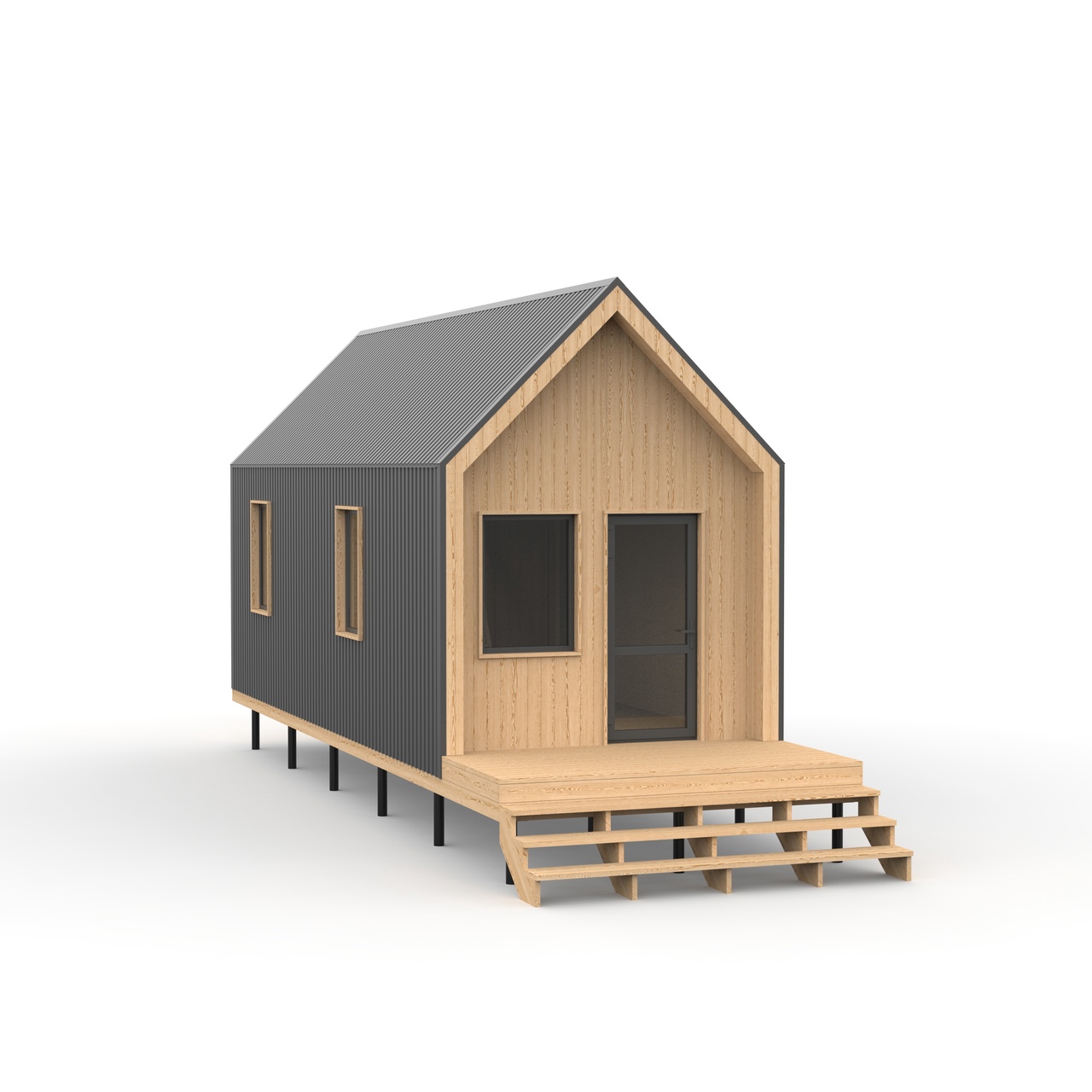 Пример дома, собранного из конструктора каркаса WOODAKIT 90V