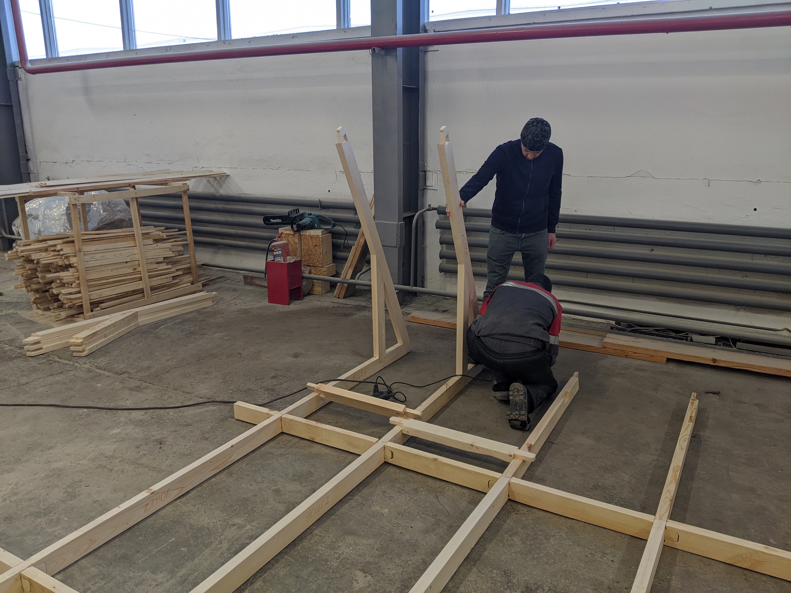 Сборка каркаса A-frame дома WOODAKIT 90A