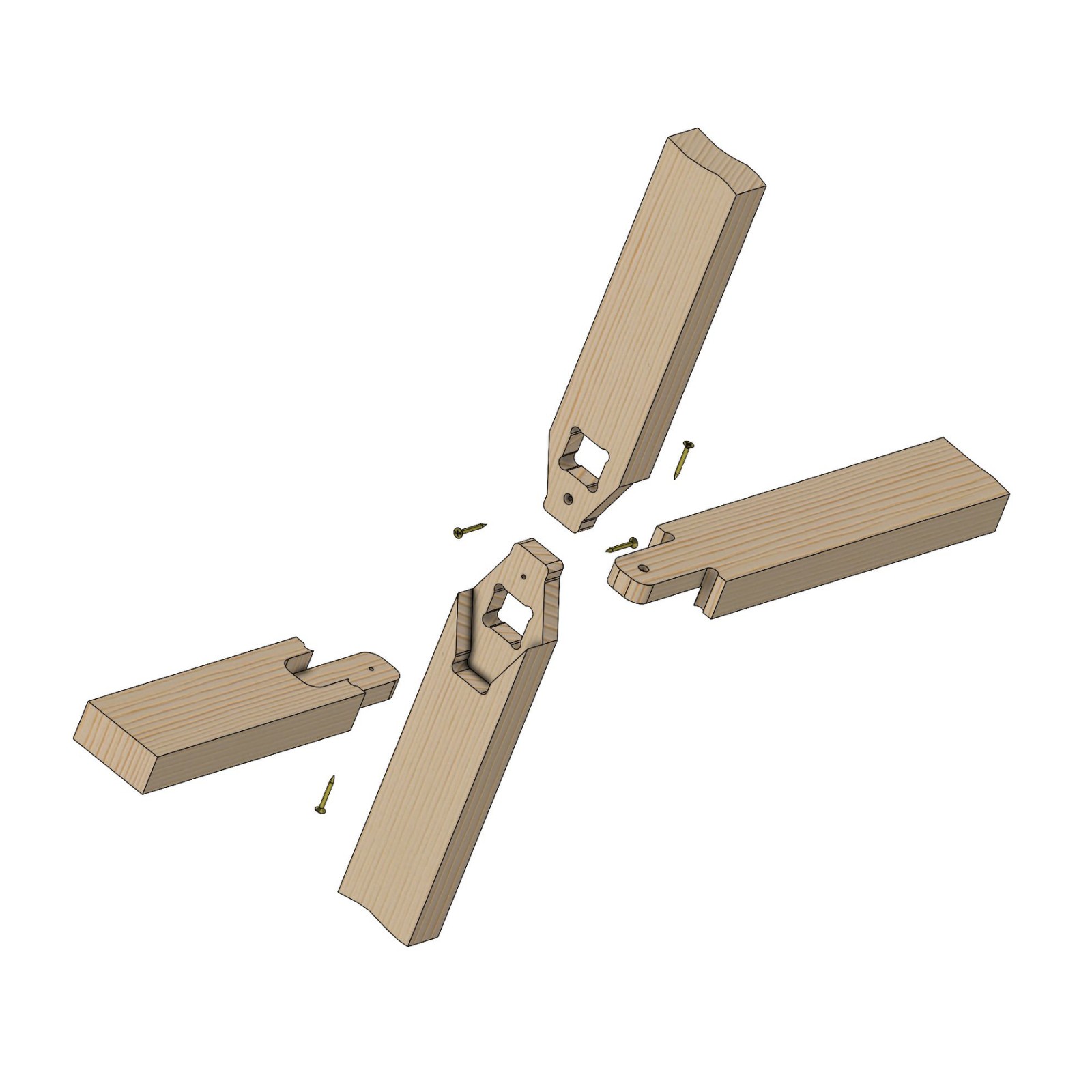 Сборка каркаса Вудакит. Берем две вертикальные балки